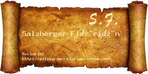Salzberger Flórián névjegykártya
